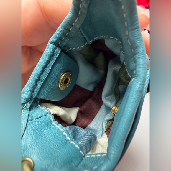 Vintage Coach Mini Hobo Ergo Key Ring/Bag Charm Blue Leather Mini Bag - Picture 2 of 13